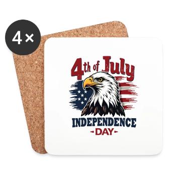Amerika USA Adler 4th July Independence Day - Untersetzer (4er-Set) - Weiß - Vorne