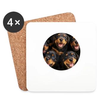 Rottweiler - Untersetzer (4er-Set) - Weiß - Vorne