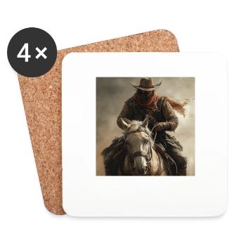 Cowboy - Untersetzer (4er-Set) - Weiß - Vorne