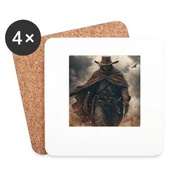 Cowboy - Untersetzer (4er-Set) - Weiß - Vorne