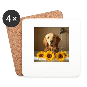 Golden Retriever - Untersetzer (4er-Set) - Weiß - Vorne