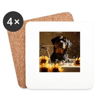 Rottweiler - Untersetzer (4er-Set) - Weiß - Vorne