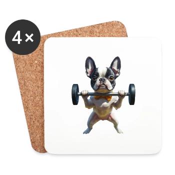 Boston Terrier - Untersetzer (4er-Set) - Weiß - Vorne
