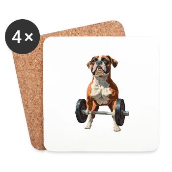 Boxer - Untersetzer (4er-Set) - Weiß - Vorne