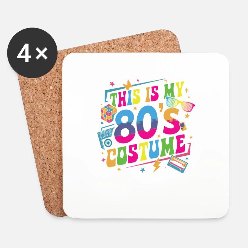 This Is My 80s Costume - Untersetzer (4er-Set) - Weiß