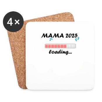 Mama 2025 Geschenk Frauen Damen Mutter Schwanger - Untersetzer (4er-Set) - Weiß - Vorne