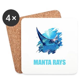 Raies manta Raies manta - Dessous de verre (lot de 4) - blanc - Devant