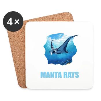 Raies manta Raies manta - Dessous de verre (lot de 4) - blanc - Devant
