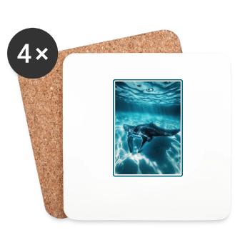 Raies manta Raies manta - Dessous de verre (lot de 4) - blanc - Devant