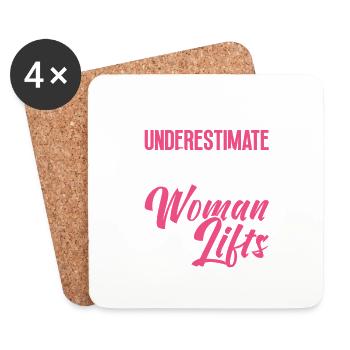 Strong Woman Weight Lifting Fitness Power - Coasters (set of 4) - white - Front