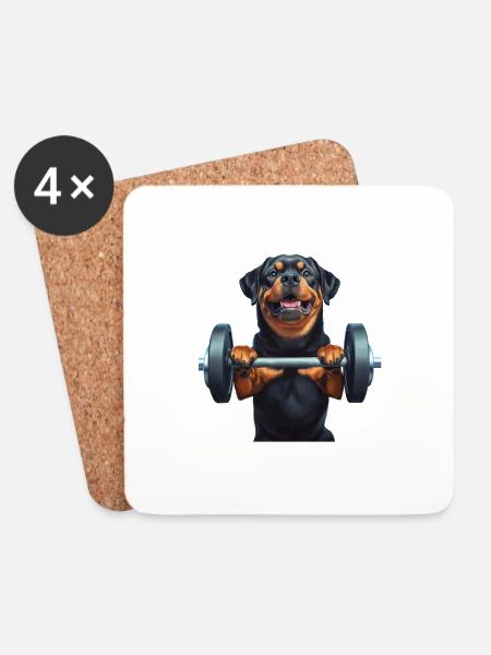 Rottweiler - Untersetzer (4er-Set) - Weiß