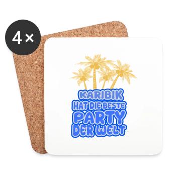 Vacances Caraïbes - Dessous de verre (lot de 4) - blanc - Devant