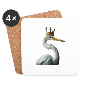 Reiher Vogel - Untersetzer (4er-Set) - Weiß - Vorne