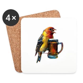 Finch Bird Bier - Untersetzer (4er-Set) - Weiß - Vorne