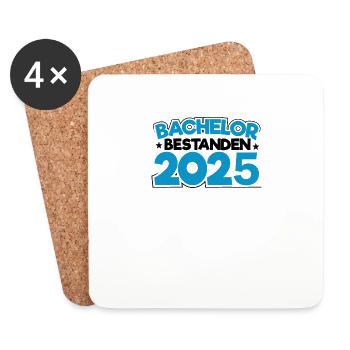 Bachelor 2025 Abschluss Promotion Sponsion - Untersetzer (4er-Set) - Weiß - Vorne