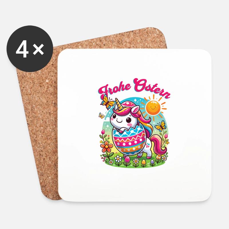 Easter Happy Easter Easter Bunny Easter Egg Spring - Coasters (set of 4) - white