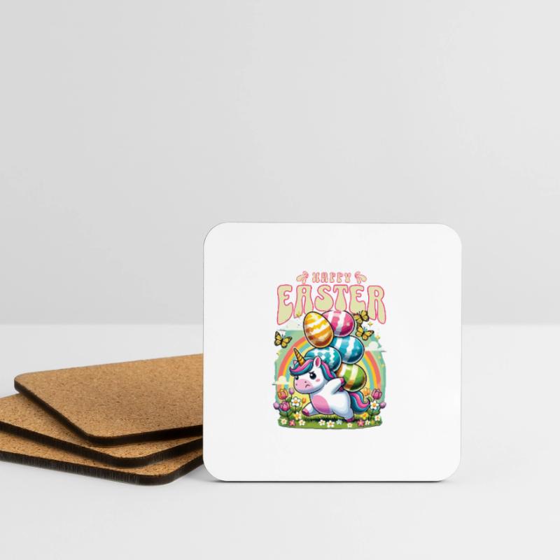 Easter Happy Easter Easter Bunny Easter Egg Spring Coasters (set of 4)