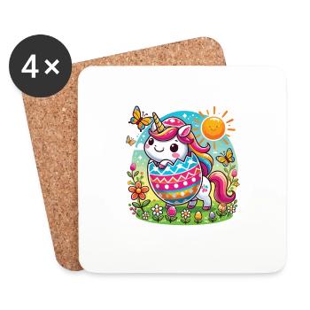Easter Happy Easter Easter Bunny Easter Egg Spring - Coasters (set of 4) - white - Front