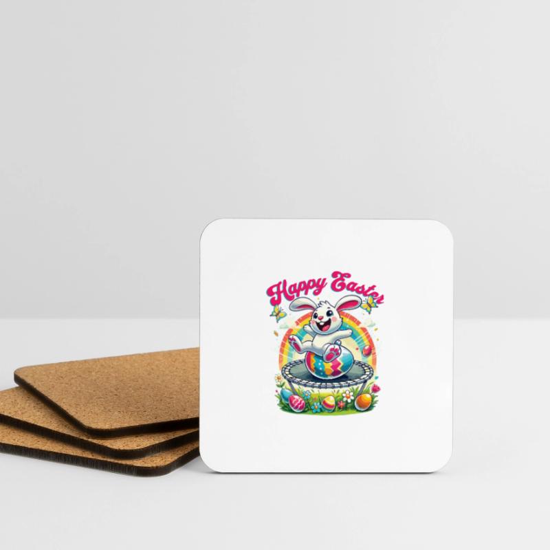 Easter Happy Easter Easter Bunny Easter Egg Spring Coasters (set of 4)