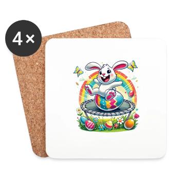 Easter Happy Easter Easter Bunny Easter Egg Spring - Coasters (set of 4) - white - Front