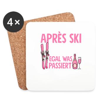 Apres Ski Mädels Egal Was Passiert Pegel Halten - Untersetzer (4er-Set) - Weiß - Vorne