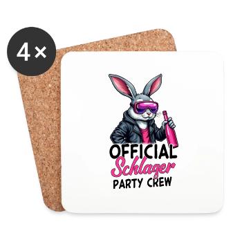 Official Schlager Party Crew - Untersetzer (4er-Set) - Weiß - Vorne