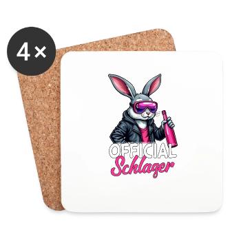 Équipe officielle de la fête Schlager - Dessous de verre (lot de 4) - blanc - Devant