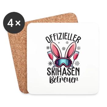 Superviseur officiel du lapin de ski - Dessous de verre (lot de 4) - blanc - Devant