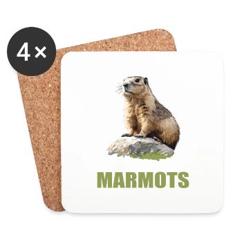 Marmottes Marmottes - Dessous de verre (lot de 4) - blanc - Devant