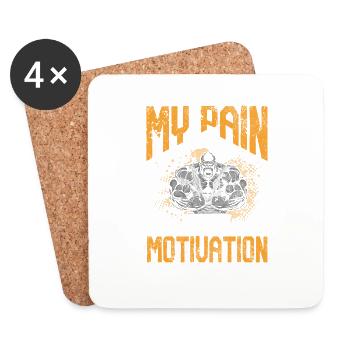 La douleur comme motivation Conception de fitness - Dessous de verre (lot de 4) - blanc - Devant