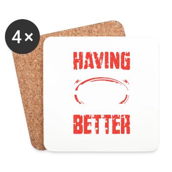 Fitness Motivation Better Life Design - Coasters (set of 4) - white - Front