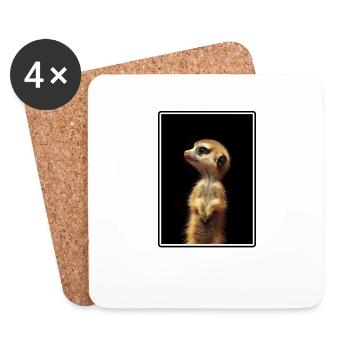 Meerkat Erdmännchen - Untersetzer (4er-Set) - Weiß - Vorne