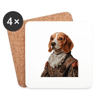 Beagle - Untersetzer (4er-Set) - Weiß - Vorne