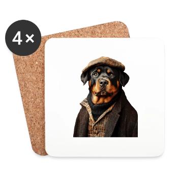 Rottweiler - Untersetzer (4er-Set) - Weiß - Vorne