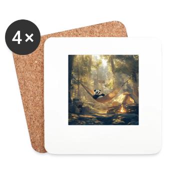 Panda - Untersetzer (4er-Set) - Weiß - Vorne