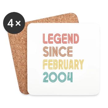 Légende Depuis Février 2004 Hommes Femmes Millésime 2004 - Dessous de verre (lot de 4) - blanc - Devant