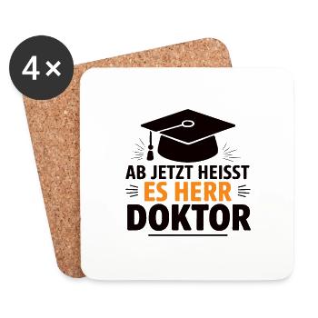 Doktor Arzt Geschenk für Arzt Doktortitel - Untersetzer (4er-Set) - Weiß - Vorne