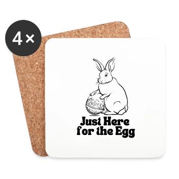 Just Here for the Egg - Coasters (set of 4) - white - Front