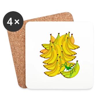 Banane Banane Fruit Exotique Spider - Dessous de verre (lot de 4) - blanc - Devant