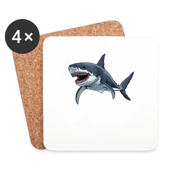 Megalodons Megalodon - Untersetzer (4er-Set) - Weiß - Vorne
