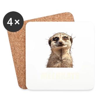 Meerkat Erdmännchen - Untersetzer (4er-Set) - Weiß - Vorne