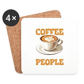 Wears Black Loves Coffee Avoids People 2 - Untersetzer (4er-Set) - Weiß - Vorne