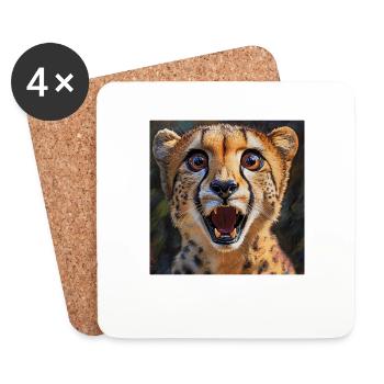 Gepard - Untersetzer (4er-Set) - Weiß - Vorne