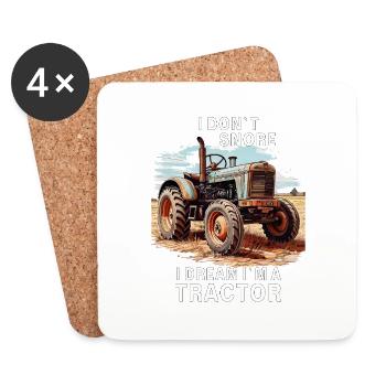 I Don't Snore I Dream I'm A Tractor - Untersetzer (4er-Set) - Weiß - Vorne
