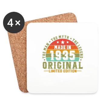 1935 Vintage Retro 90 Year Birthday Gift - Coasters (set of 4) - white - Front