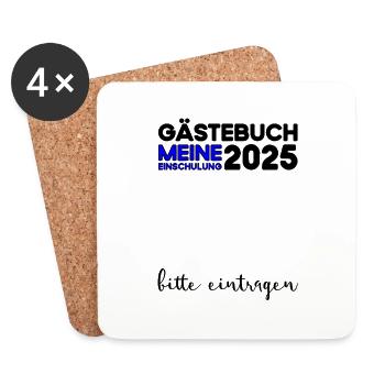 Guestbook School Enrollment 2025 Young Girls Schoolchild - Coasters (set of 4) - white - Front