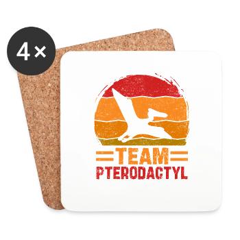 Team Pterodactyl Dinosaur Retro Design - Coasters (set of 4) - white - Front
