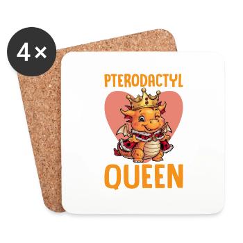 Pterodactyl Queen Dino Design - Untersetzer (4er-Set) - Weiß - Vorne