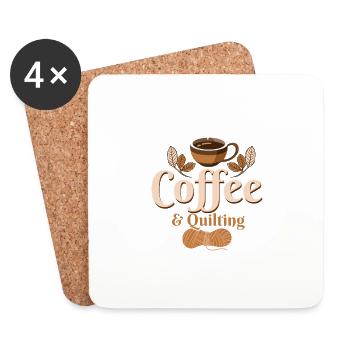 Coffee & Quilting Quilter Sewing - Untersetzer (4er-Set) - Weiß - Vorne