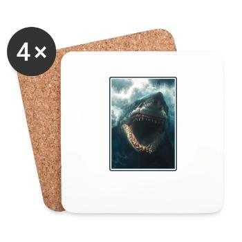 Megalodons Megalodon - Untersetzer (4er-Set) - Weiß - Vorne